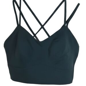 Lululemon Like A Cloud Long Line Bra Ribbed Women's Size 12 B/C Cup Green Teal